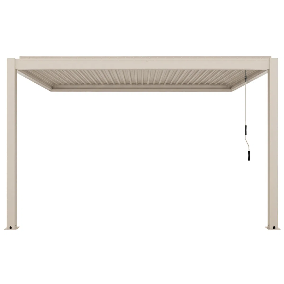 Oviala Pergola bioclimatique adossée 3x4m en Aluminium Bois crème
