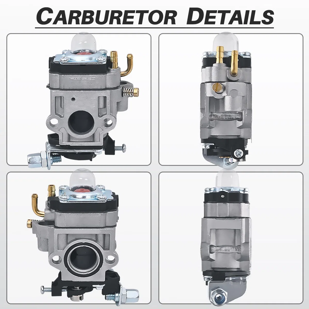Carburateur pour 52cc 49cc 43cc Débroussailleuse, JRISBO Carburateur de Moteur de Débroussailleuse pour BU-KO 52 CC Accessoires Carbu Kit avec Joint, Bougie, Filtre à Essence