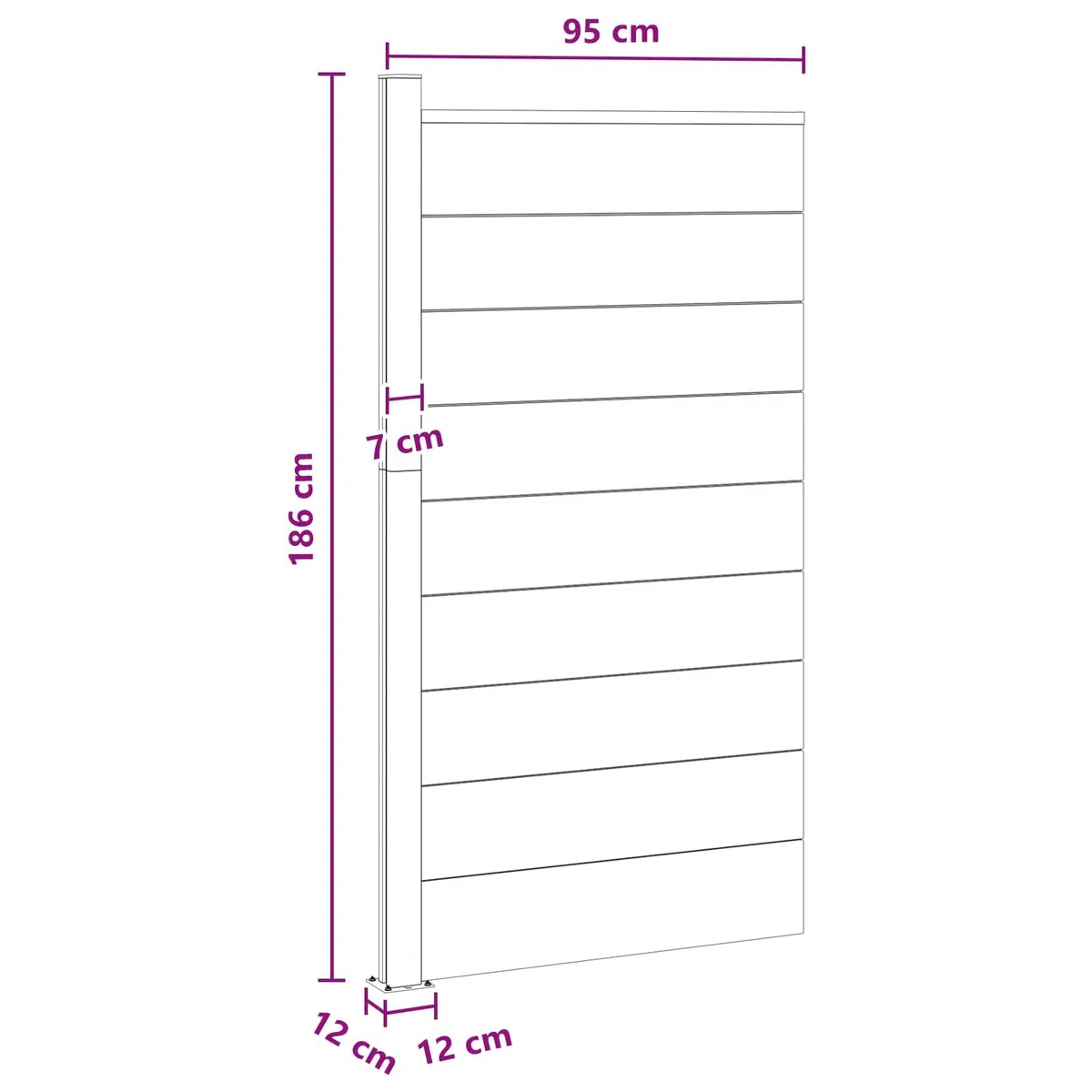 Panneau de clôture composite en WPC et aluminium gris pour jardin extérieur terrasse balcon, résistance aux intempéries, installation facile