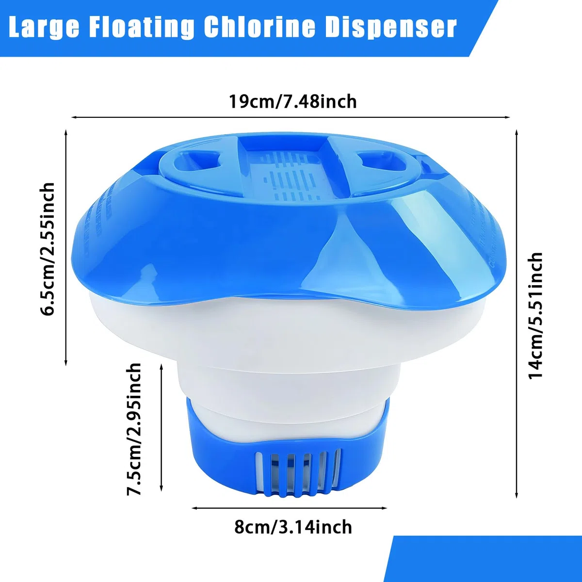 Flotteur Piscine Chlore, Diffuseur de Chlore pour Piscine, Diffuseur Chlores Piscines Gros Galet, Diffuseur Flottant Piscines, Accessoires Piscin, Spas, Bains à Remous et Parcs Aquatiques (A)