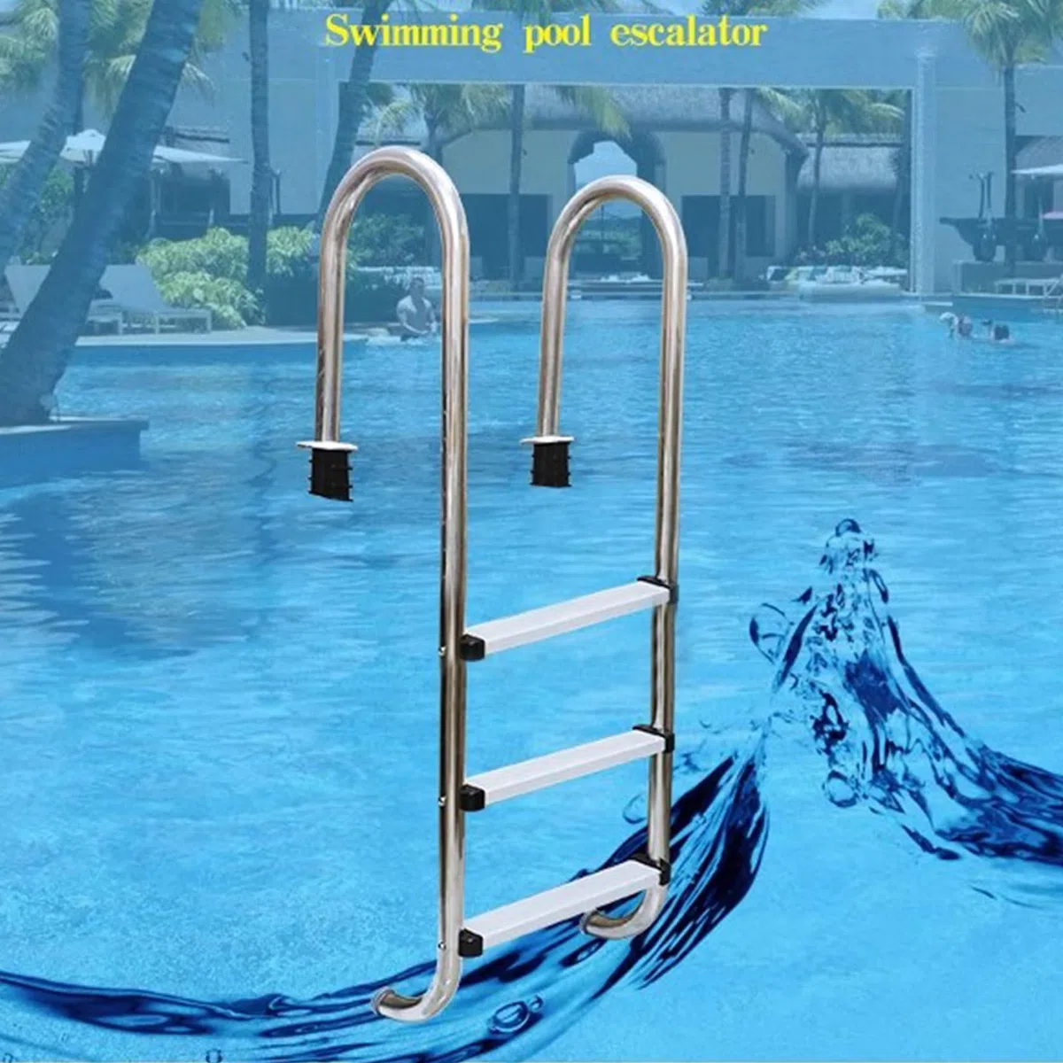 Échelle de piscine pour piscine creusée, 3 marches en acier inoxydable avec pédale antidérapante, montage facile pour une escalade sûre, design durable pour une meilleure stabilité