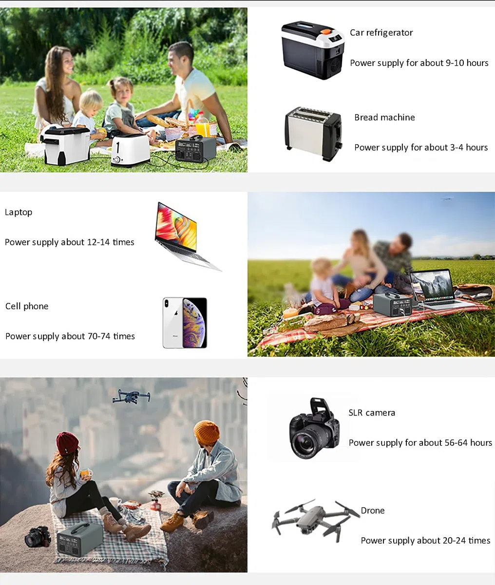Centrale électrique Portable 500 W, générateur Solaire avec Prise Secteur et écran LCD, Batterie de Secours 500,24 Wh pour Camping, Aventure et urgences