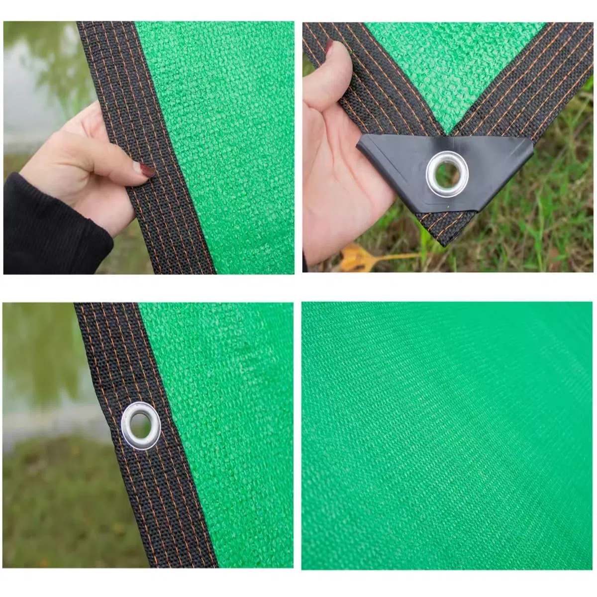 Tissu anti-UV robuste pour abri d'auto et terrasse - Filet d'ombrage perméable à l'eau avec œillets - 6 x 6 m - Pour animaux domestiques et véhicules