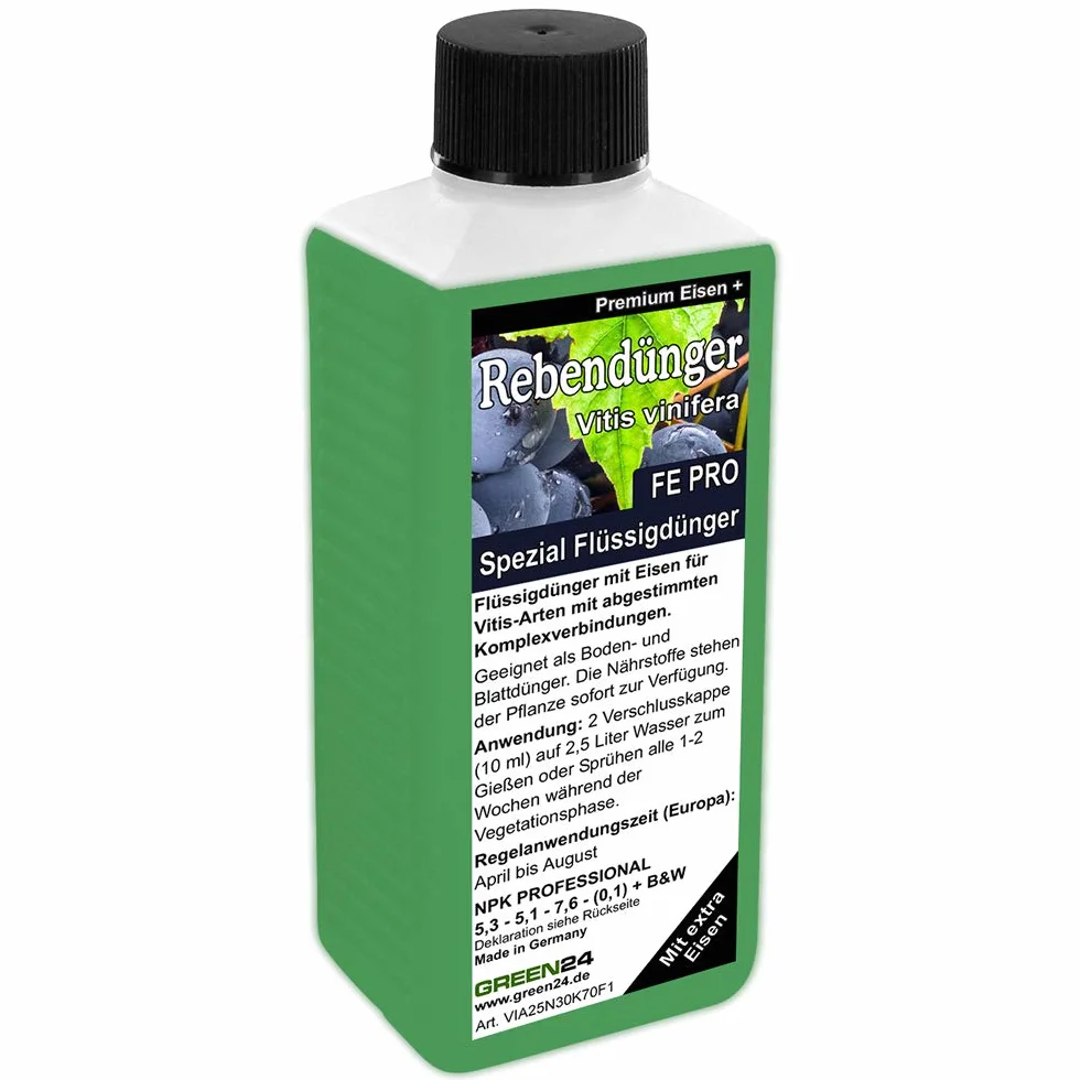 GREEN24 FE Pro Engrais spécial pour vigne avec du fer – Engrais pour plantes en parterre et en pot