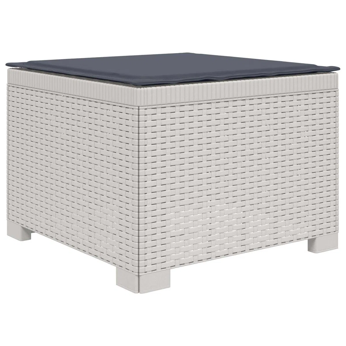 Canapé de Jardin 3 Places Modulable en PP Aspect Rotin Blanc