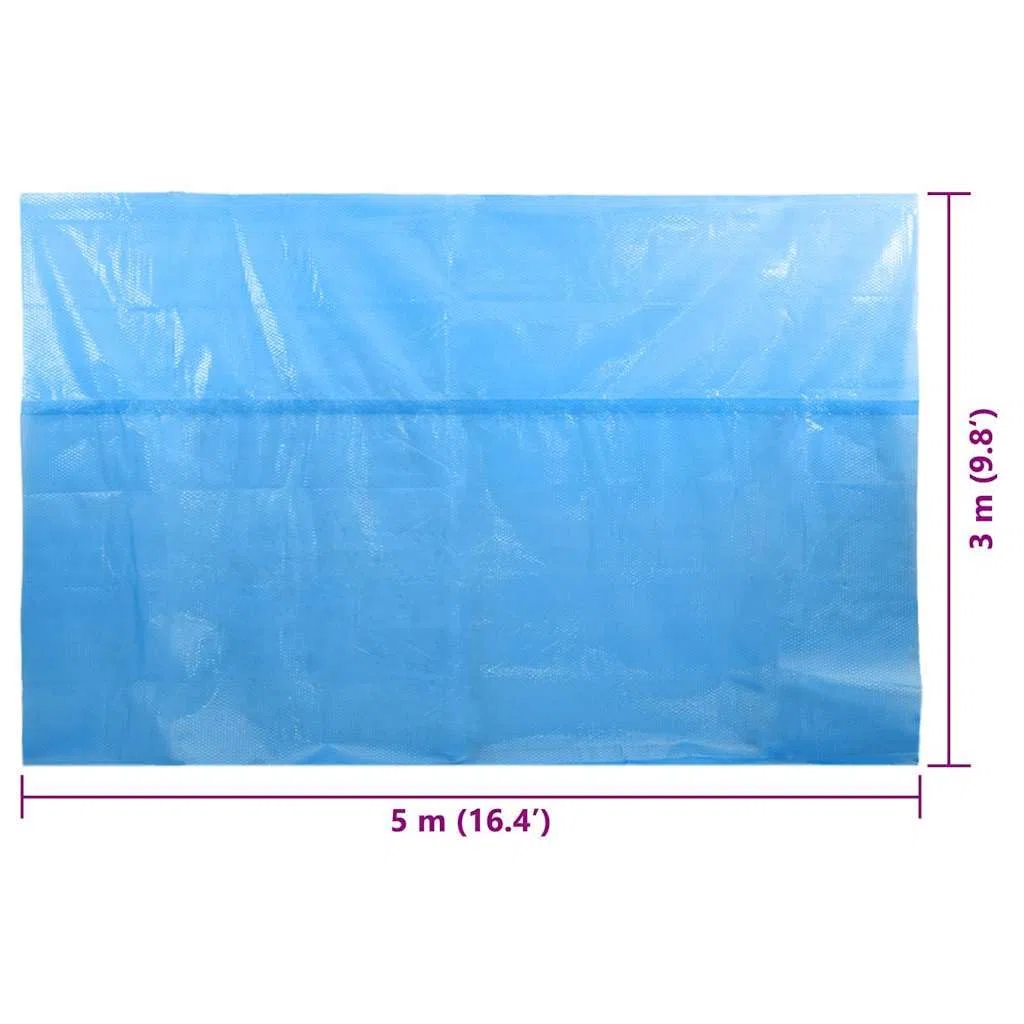 Couverture de Piscine rectangulaire 500x300 cm en Film PE Bleu avec Chambres à air, bâche Solaire épaisse pour Isolation Thermique, Protection hivernage