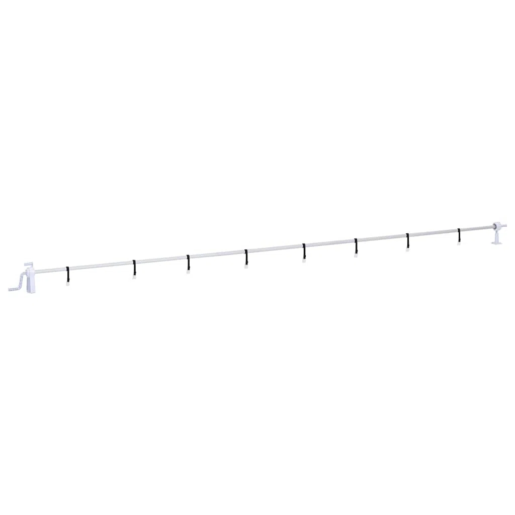 Enrouleur pour bâche de piscine, base en plastique avec tube en aluminium, tube télescopique de 1,37 à 6,15 m, 2 manivelles de roue, 8 cordons, convient pour piscine, jacuzzi, jardin, terrasse
