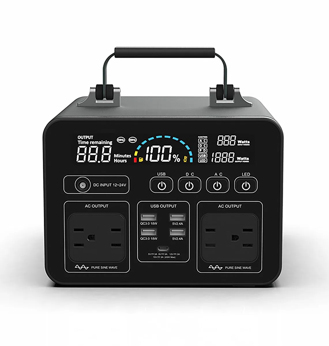 Centrale électrique Portable 500 W, générateur Solaire avec Prise Secteur et écran LCD, Batterie de Secours 500,24 Wh pour Camping, Aventure et urgences
