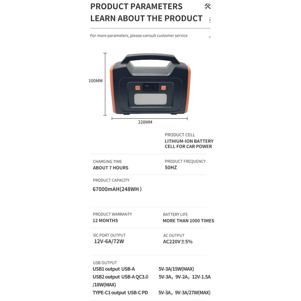 RIDAEX Alimentation extérieure, Camping en Plein air, Alimentation de Stockage d'énergie Portable à énergie Solaire, Alimentation de Secours de Voyage Autonome