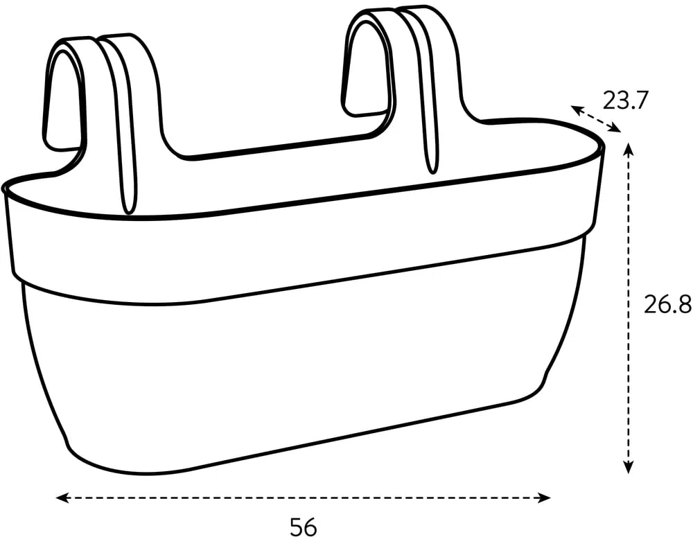 Elho Vibia Campana Easy Hanger XL 58 - Planteur pour Balcon & Extérieur - Plastique 100% Recyclé - L56 x B26.8 x H23.7 cm - Mauve Érable