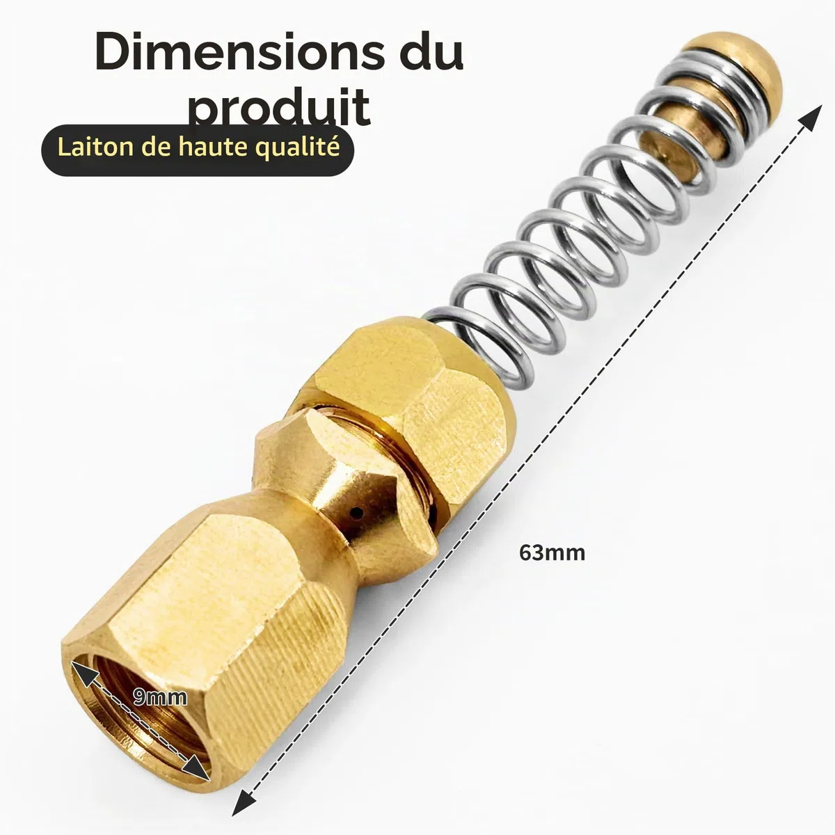 Buse de nettoyage de canalisations rotative pour Kärcher - Buse haute pression pour nettoyage de tuyaux, buse de nettoyeur haute pression pour Kränzle/Nilfisk, etc., buse spirale avec ressort, raccord