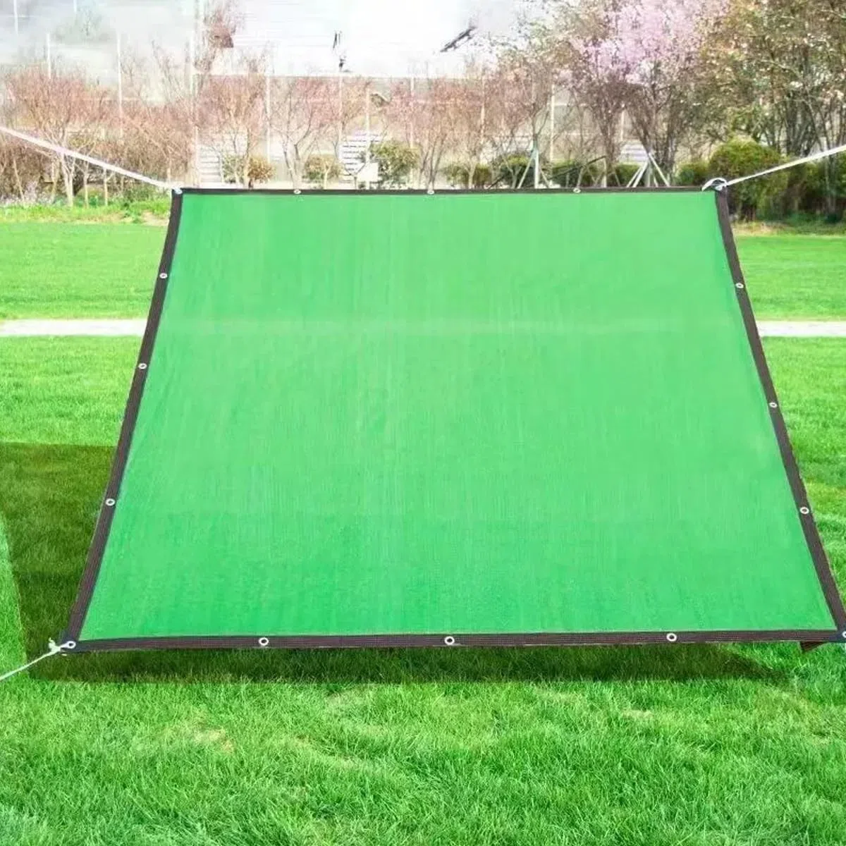 Tissu anti-UV robuste pour abri d'auto et terrasse - Filet d'ombrage perméable à l'eau avec œillets - 6 x 6 m - Pour animaux domestiques et véhicules