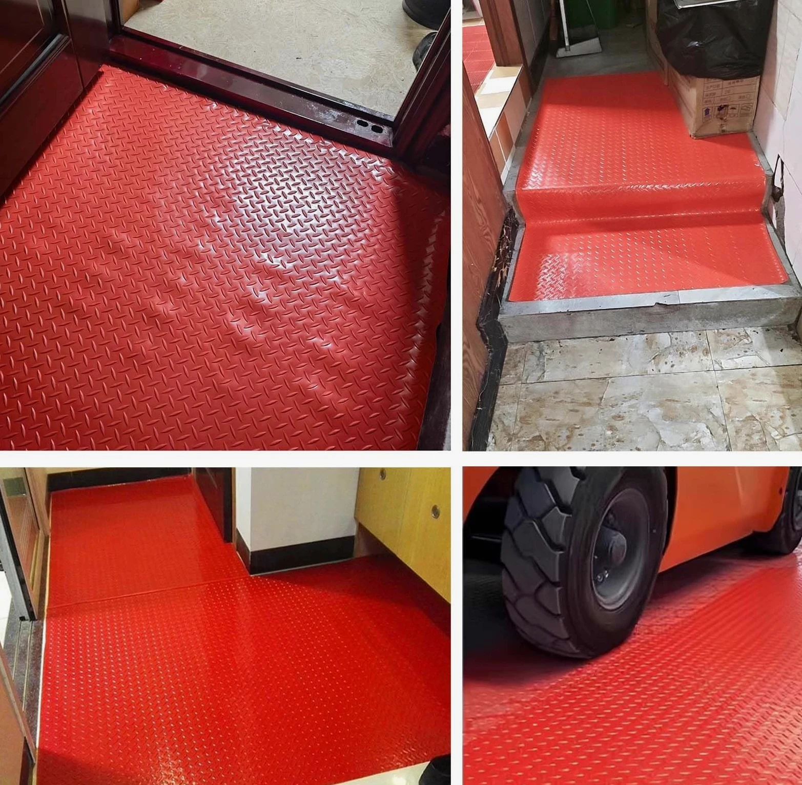 Tapis de Sol en Caoutchouc Rouge, de 0,6 m à 6 m, for sous-Sol, abri de Jardin, entrée, Box à Chevaux(1.2x2.5m/3.9x8.2ft)