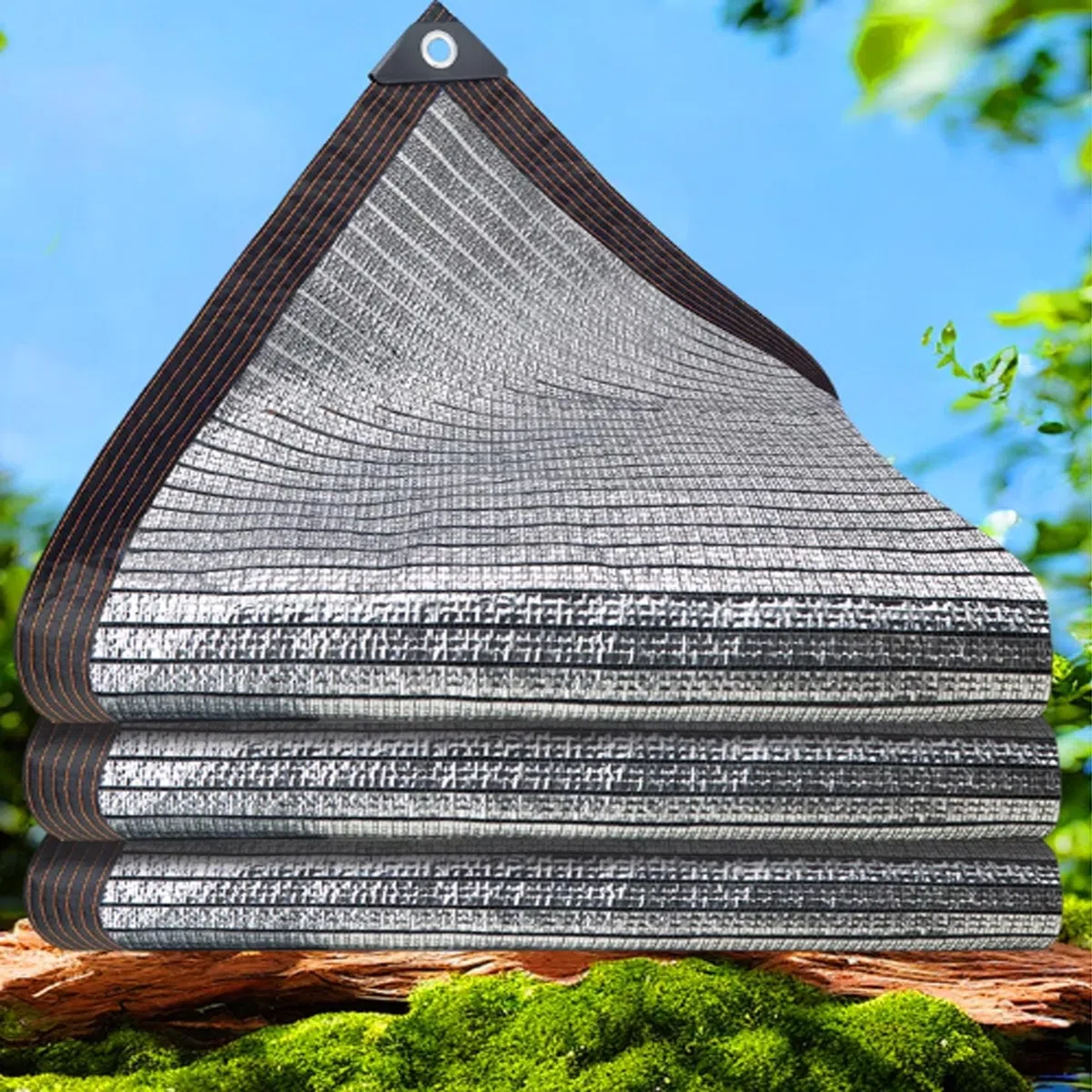 Tissu argenté réfléchissant à 75 % avec œillets – Filet d'ombrage polyvalent pour serres, abris auto, jardins et plantes – Idéal pour couvrir les fleurs et protéger l'extérieur