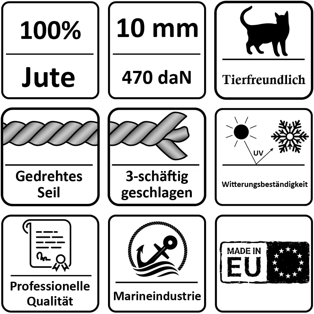 NAJDER Corde de Jute Naturelle, Ficelle de Jute, Corde Torsadée Fibres Naturelles, Épaisseur 20 mm, Longueur 100 m pour Bricolage, Jardinage, Décoration, Travaux Manuels, Arbre à Chat