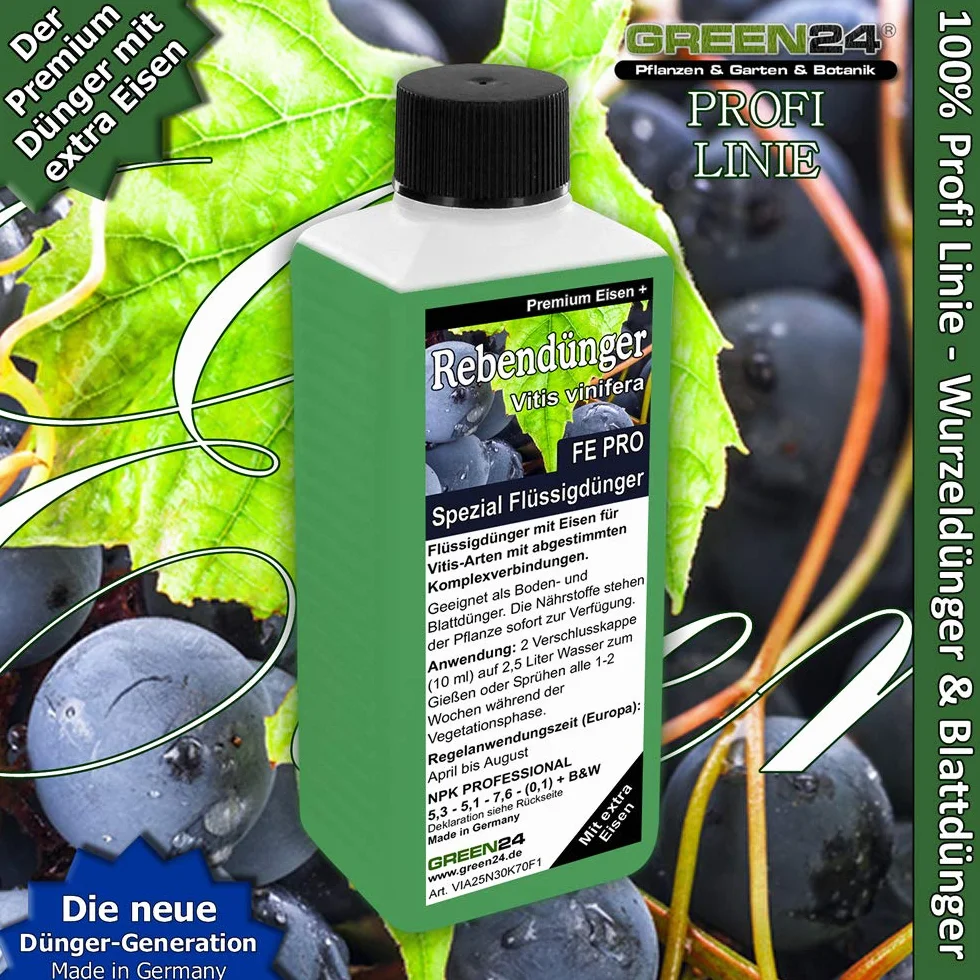 GREEN24 FE Pro Engrais spécial pour vigne avec du fer – Engrais pour plantes en parterre et en pot