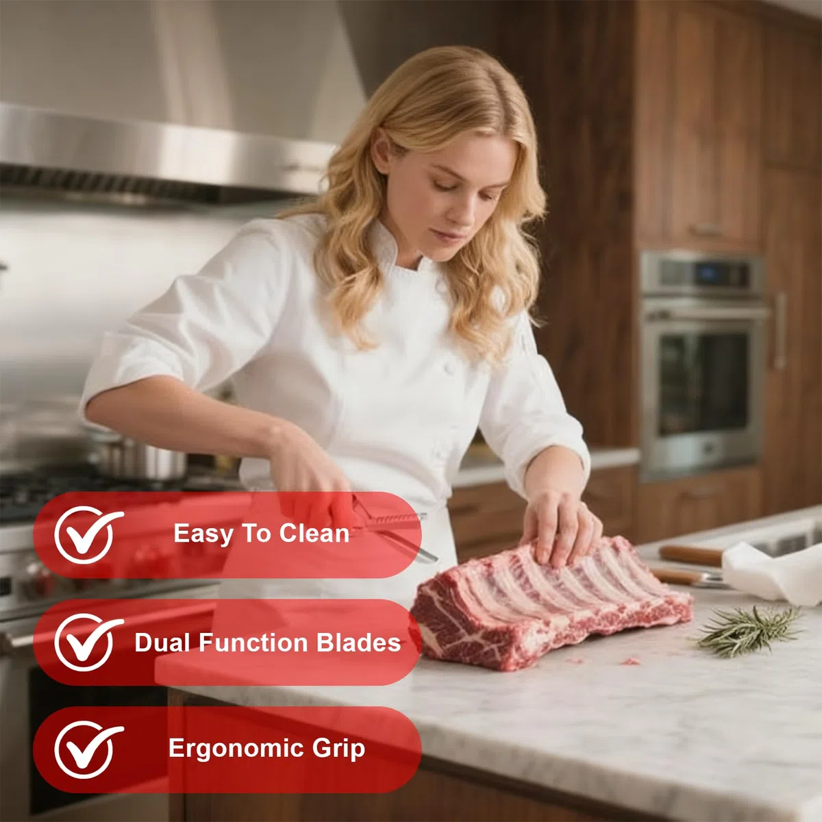 Outil pour Enlever la Membrane des Côtes, Accessoire Barbecue en Acier Inoxydable, pour Un Démembrage Facile, pour Préparation Rapide, Viandes Juteuses, Prise en Main Sûre