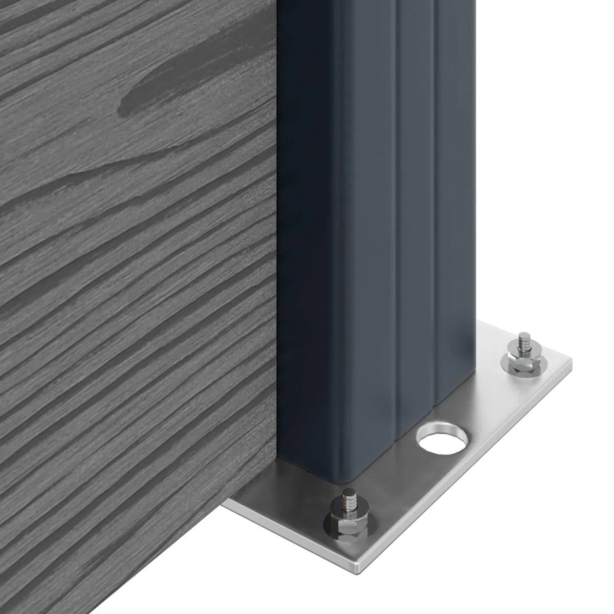 Panneau de clôture composite en WPC et aluminium gris pour jardin extérieur terrasse balcon, résistance aux intempéries, installation facile