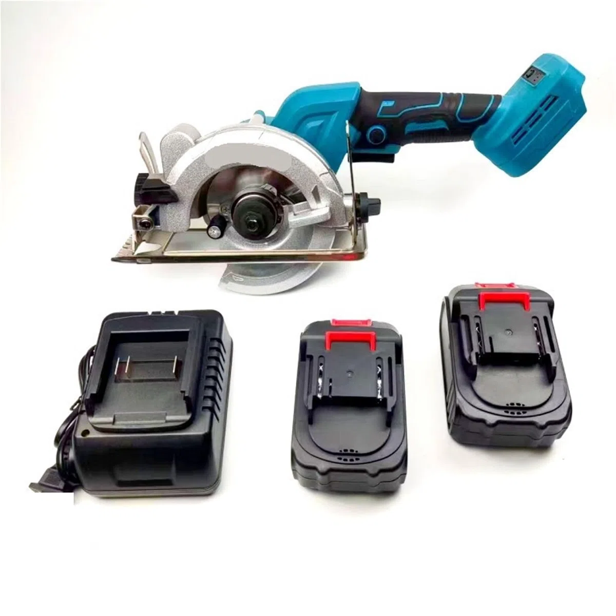 Scie alternative sans fil, Moteur Électrique Rechargeable Industriel De Batterie Au Lithium Scie Circulaire Sans Brosse pour la découpe du PVC(With 2 bettery)