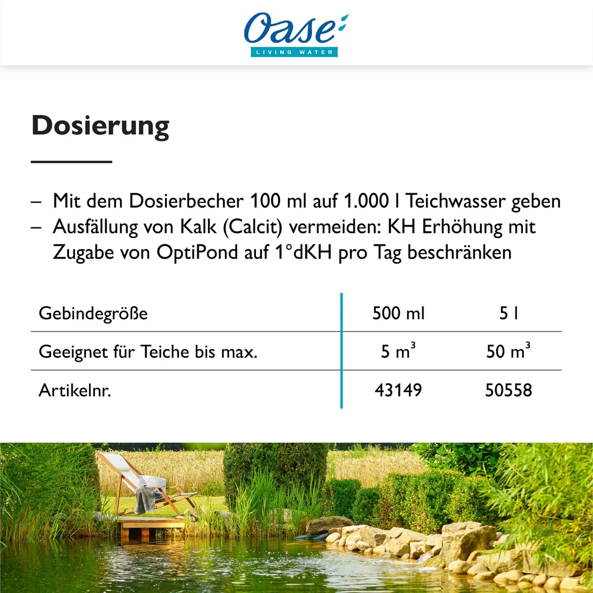 Oase 50557 AquaActiv OptiPond pour Bassin 500 ML