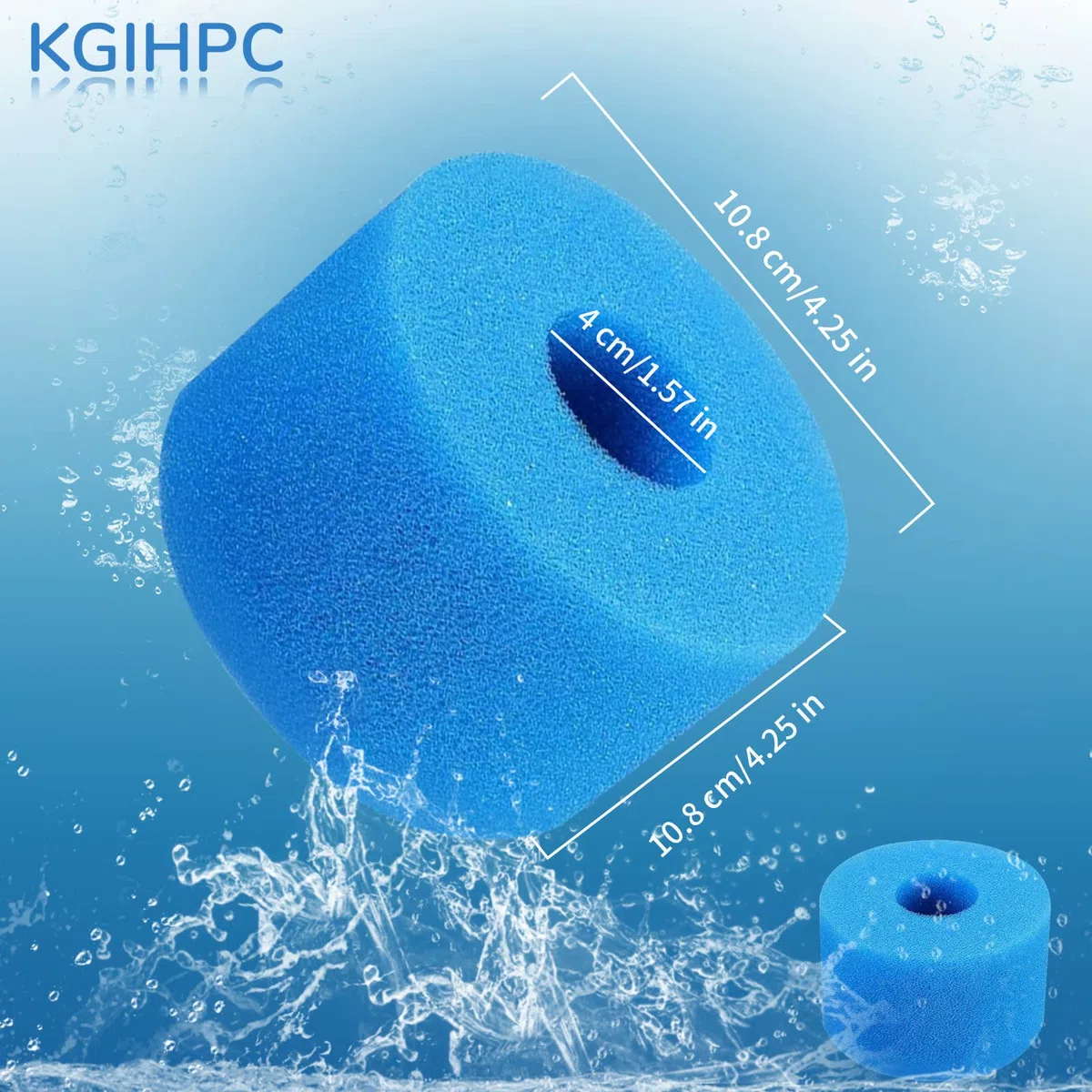 Type S1 Éponge Filtrante de Piscine en Mousse Filtre pour Intex Type S1 pour Piscine,Cartouche filtrante réutilisable pour Bain à remous (6 pièces)