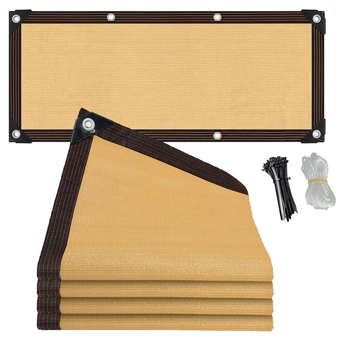 Voile d'ombrage en maille robuste résistant aux UV avec œillets, idéal pour jardin, terrasse, serre, niche pour chien, 1,5 x 14 m, solution de protection solaire pour l'extérieur