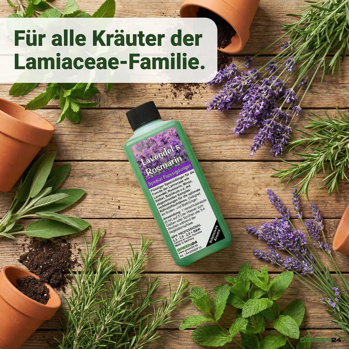 Engrais NPK complet pour plantes de lavande et romarin (lavendula, romarin, menthe, sauge, basilic)