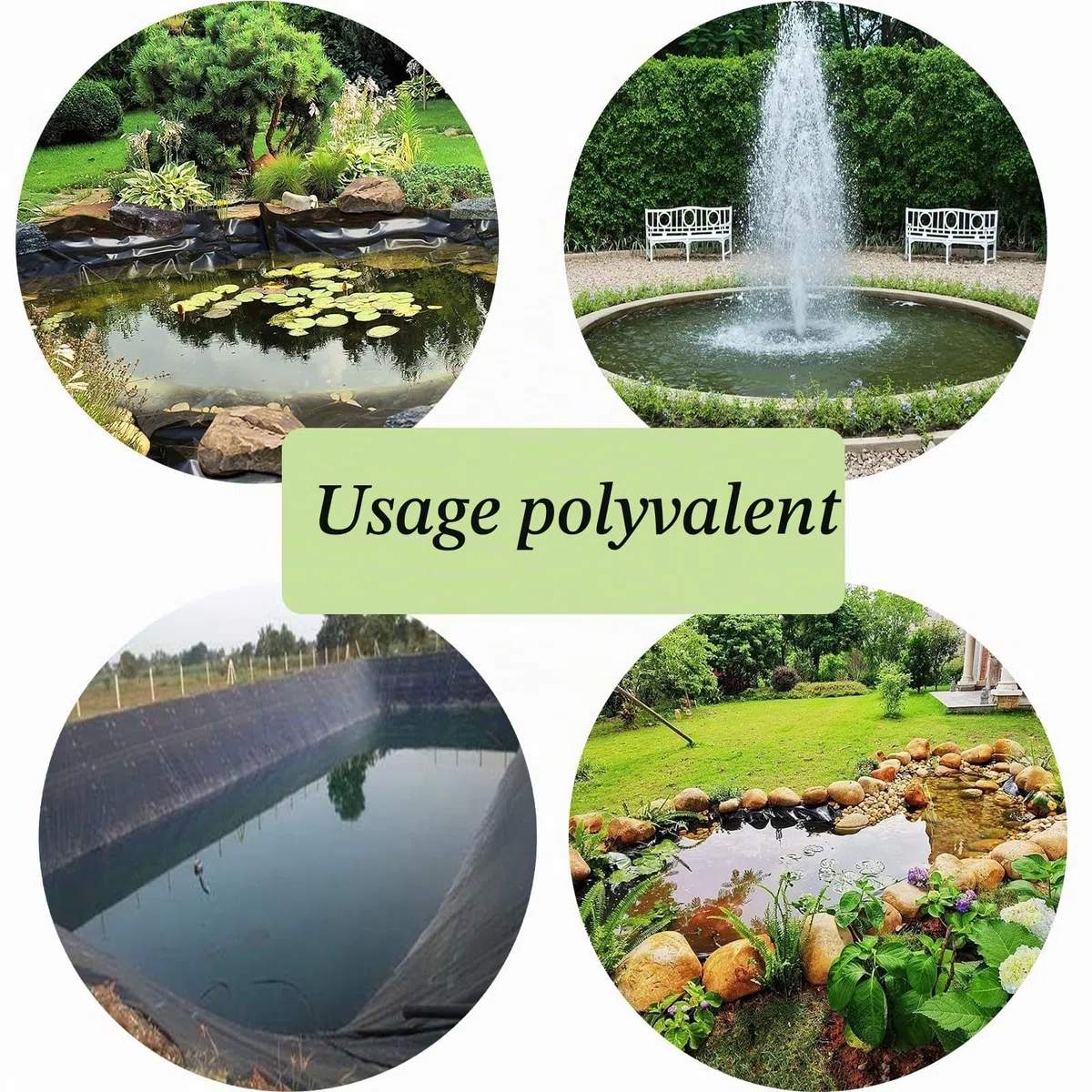 Bâche de bassin d'extérieur 6 x 10 m résistante aux UV - Matériau flexible facile à couper - Idéal pour les poissons et les canards - Jardins surélevés et installations d'eau
