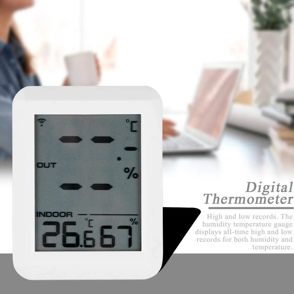 Hygromètre hygromètre indicateur numérique d'intérieur Thermomètre d'intérieur Moniteur de température et d'humidité avec rétroéclairage tactile