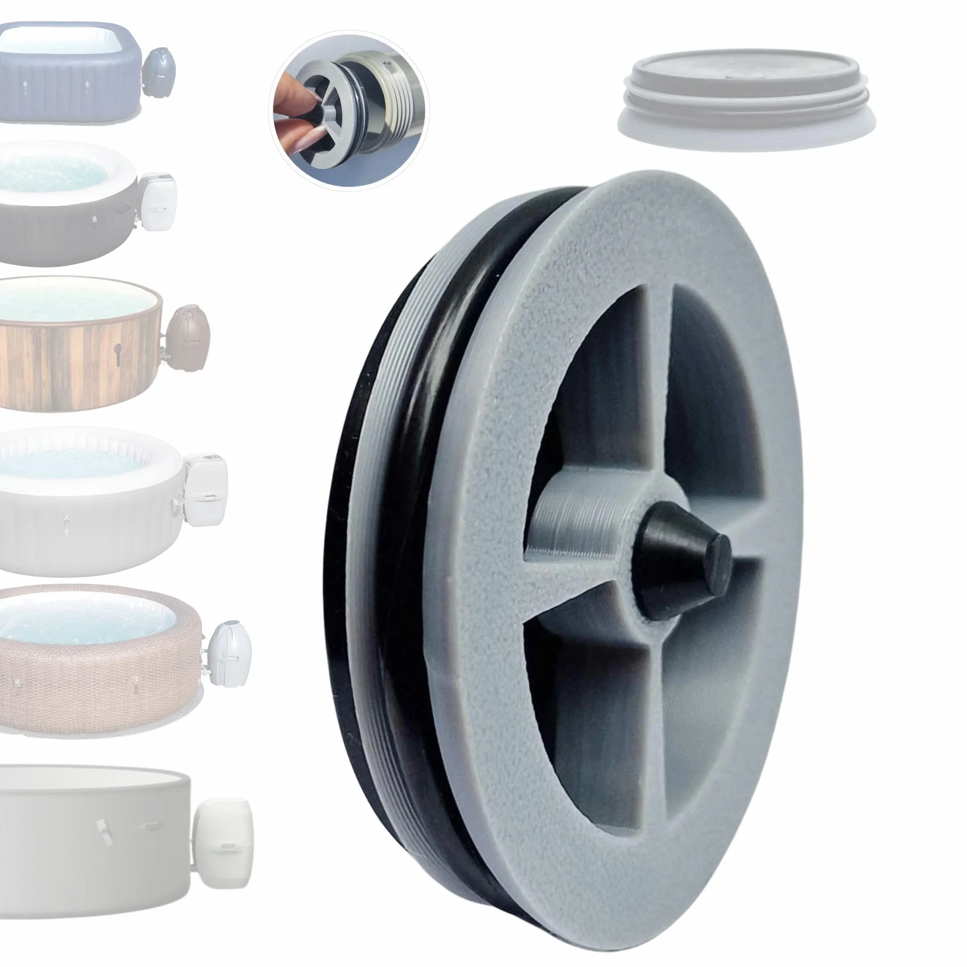 Valve Anti-Retour Clip pour Connexion A – Compatible Lay-Z-Spa, Bestway, Coleman SaluSpa – Pièce de Remplacement pour Spa AirJet – Installation Facile, Contrôle des Fuites