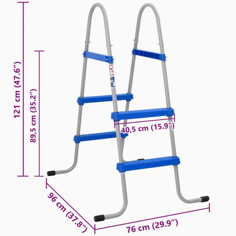 Échelle de piscine pour piscines hors sol jusqu'à 84 cm, échelle