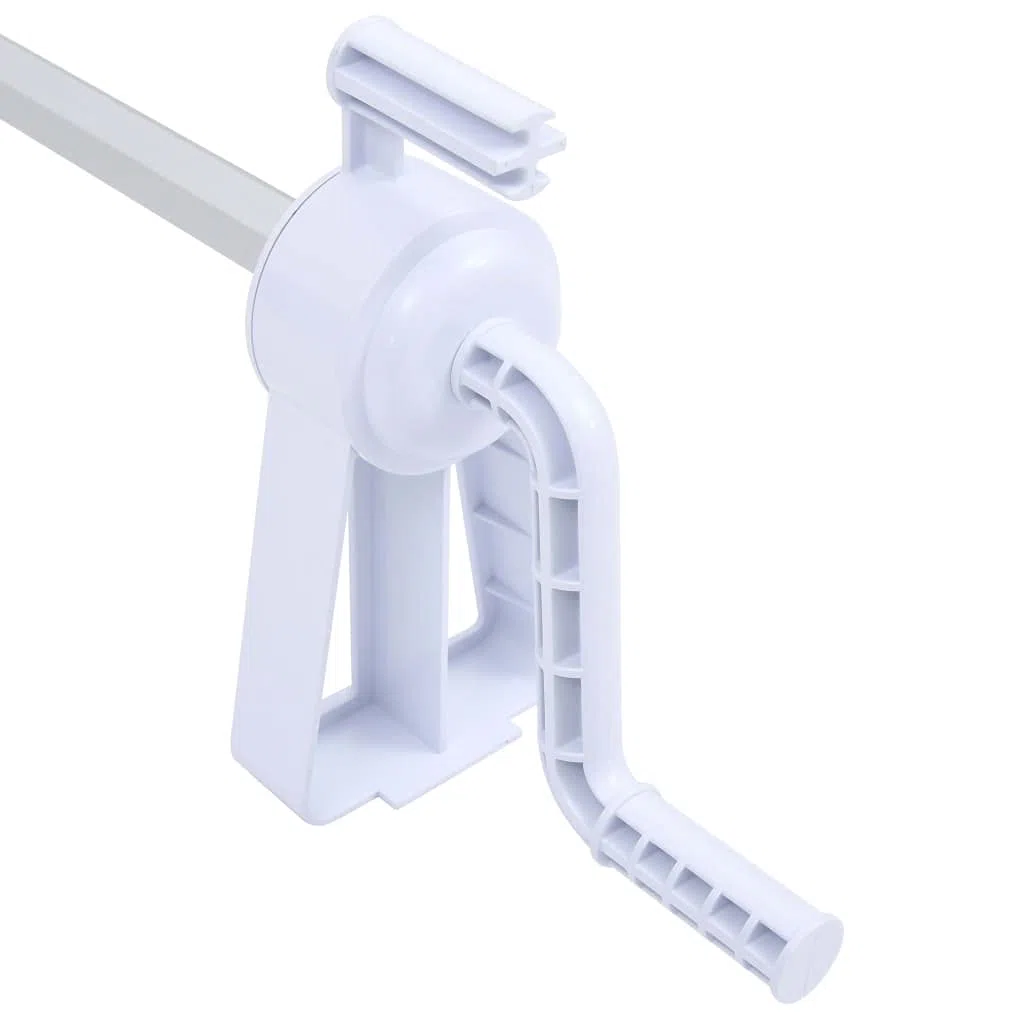 Enrouleur pour bâche de piscine, base en plastique avec tube en aluminium, tube télescopique de 1,37 à 6,15 m, 2 manivelles de roue, 8 cordons, convient pour piscine, jacuzzi, jardin, terrasse