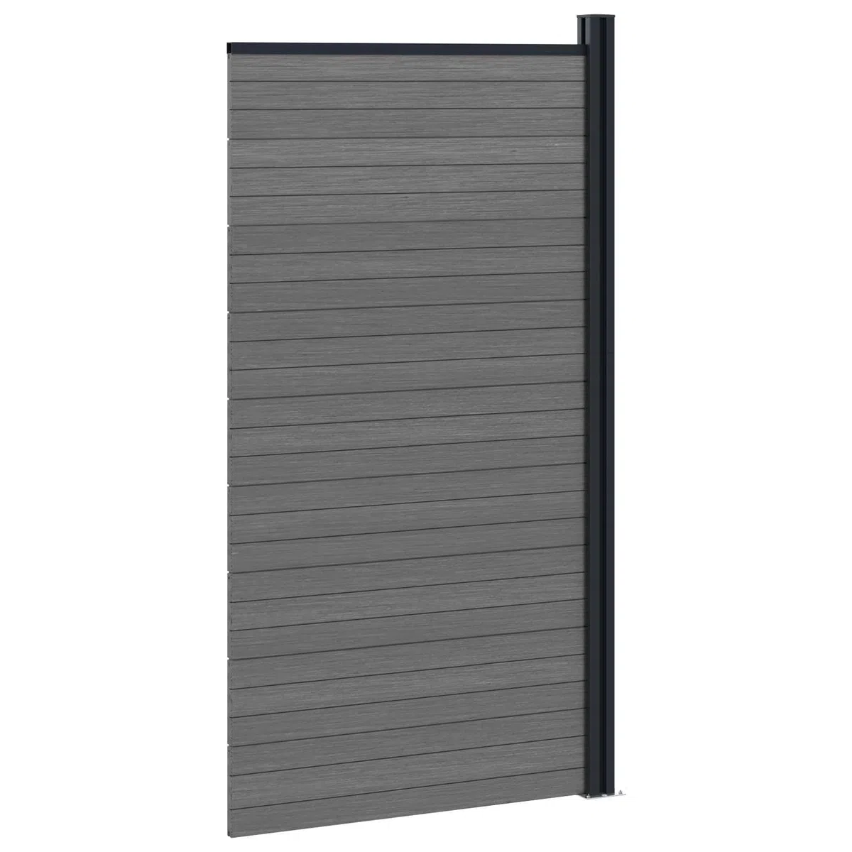 Panneau de clôture composite en WPC et aluminium gris pour jardin extérieur terrasse balcon, résistance aux intempéries, installation facile