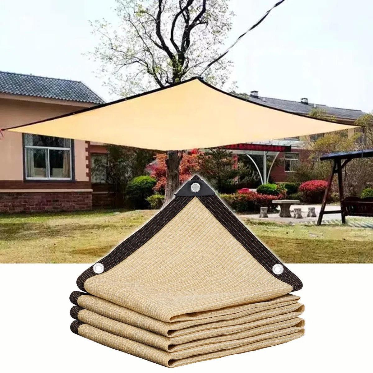 Filet de protection solaire pour plantes - 2 x 4 m, 3 x 3 m, 3 x 4 m, 4 x 4 m, 4 x 5 m, 4 x 6 m, 5 x 5 m - Bâche en maille respirante avec œillets, parfaite pour serre, voile d'ombrage et protection