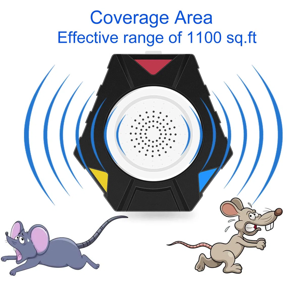 Répulsif de souris à ultrasons + répulsif électromagnétique anti-souris multi-insectes, répulsif à ultrasons, efficace contre les souris et les rats pour les humains et les animaux domestiques