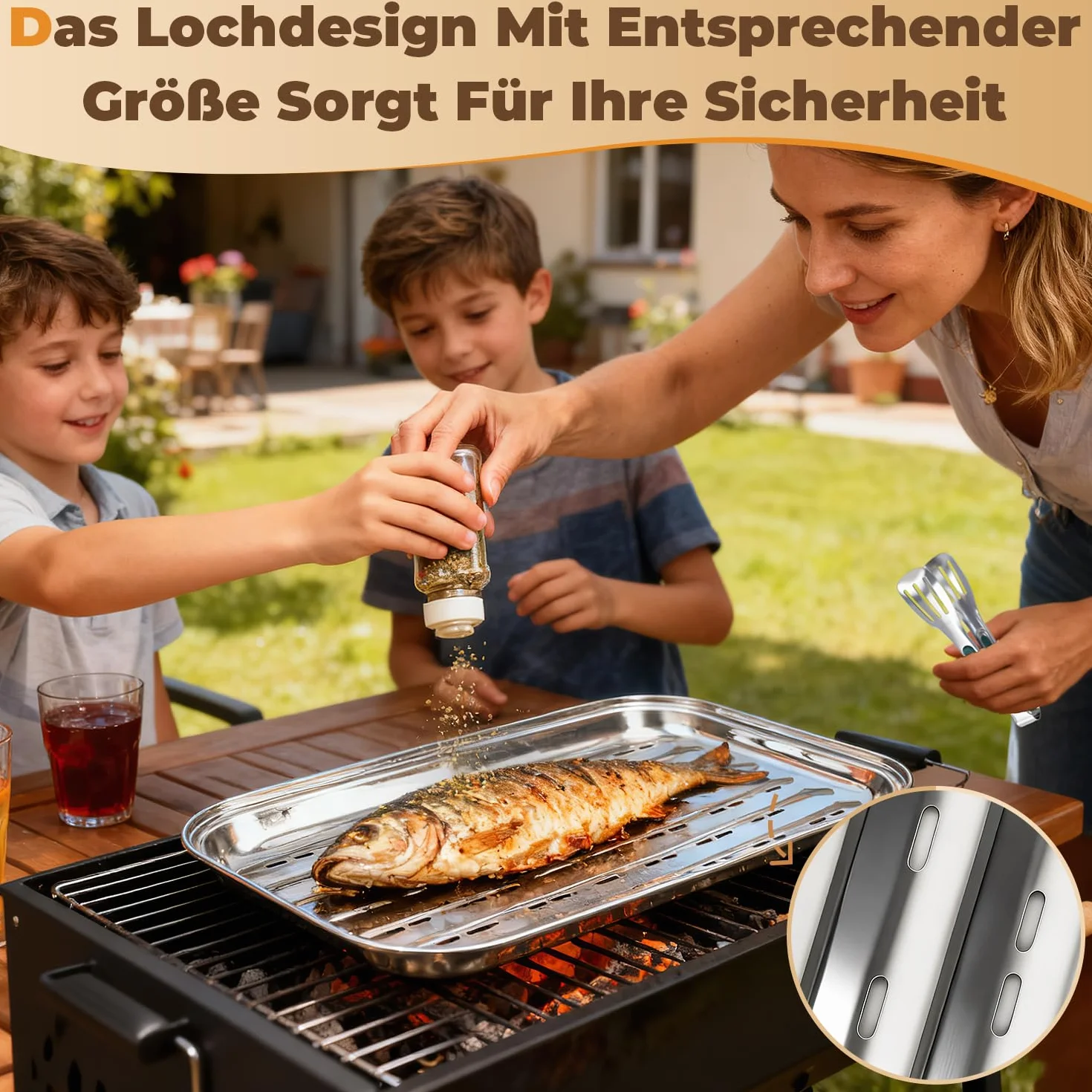 Plat Barbecue 34,9x24,5x2,7cm Plat de Cuisson Barbecue avec Trous 2pcs Réutilisables Plaque Inox pour Barbecue avec 1 Pince à Griller Accessoires Barbecue