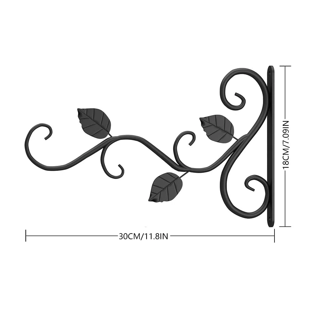 Kaxich ﻿Lot de 2 Crochets Muraux de 25 cm pour Suspension de Fleurs, Supports de Panier Suspendu pour intérieur et extérieur, Crochets de Suspension en Métal pour Plantes, Lanternes, Carillons, Mangeo