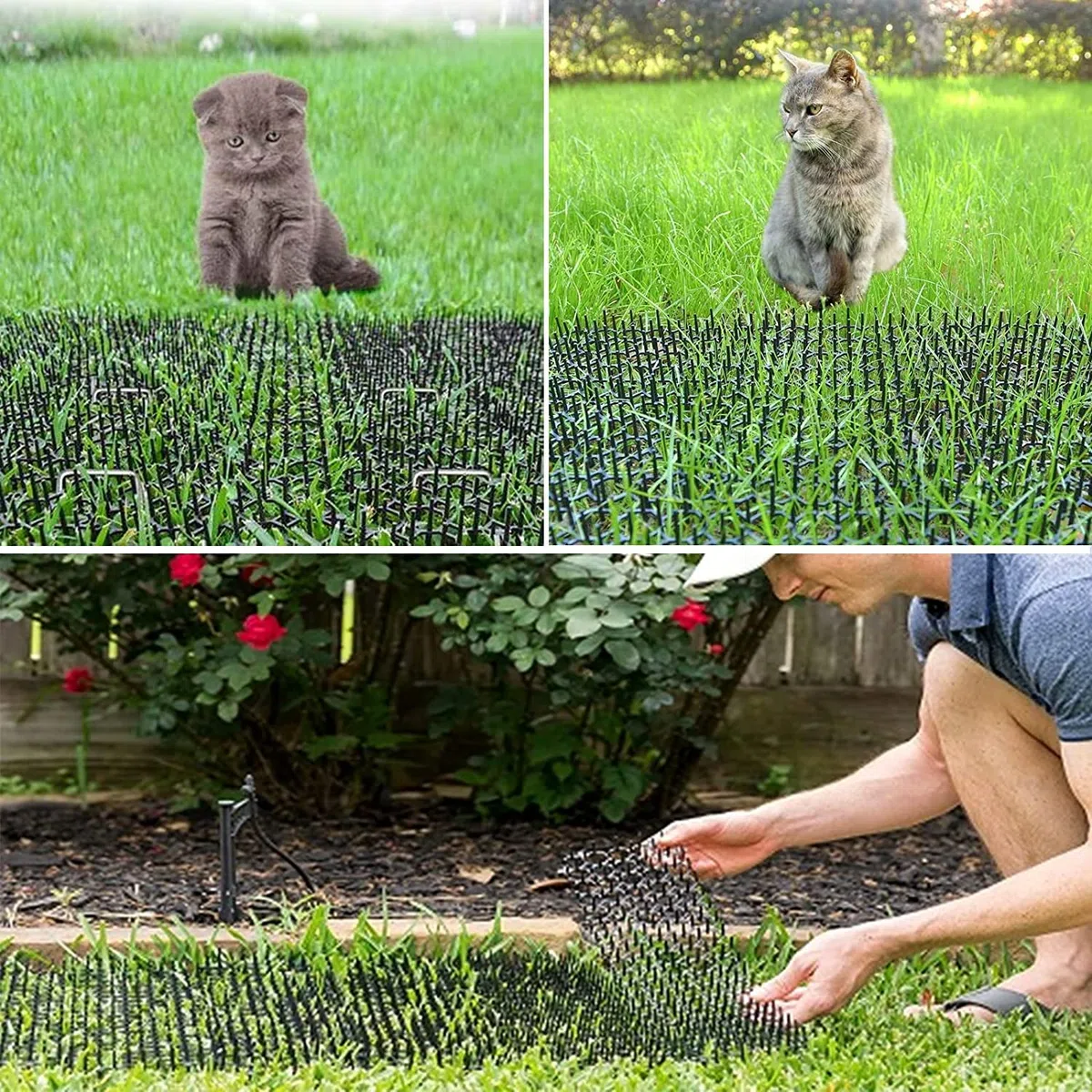 Yukiyi Tapis Anti Chat 200 x 28 cm Pic Anti Chat Repousse Chat Exterieur Tapis Anti Chien avec Epine,Barriere Anti Chat Exterieur, Tapis Répulsif Chat, Anti Chat Exterieur Puissant, Noir