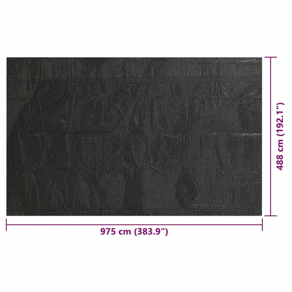 Bâche de piscine noire - 975 x 488 cm - En polyéthylène - Pour l'été et l'hiver - Avec protection contre l'évaporation et le chauffage de l'eau