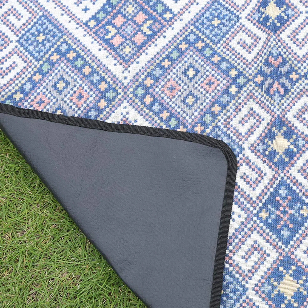 Grande couverture de pique-nique imperméable (300 x 300 cm) pour voyage, camping et plage, motif rétro, lavable, douce, extra large, parfaite pour les festivals et les parcs