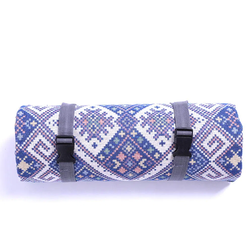 Grande couverture de pique-nique imperméable (300 x 300 cm) pour voyage, camping et plage, motif rétro, lavable, douce, extra large, parfaite pour les festivals et les parcs