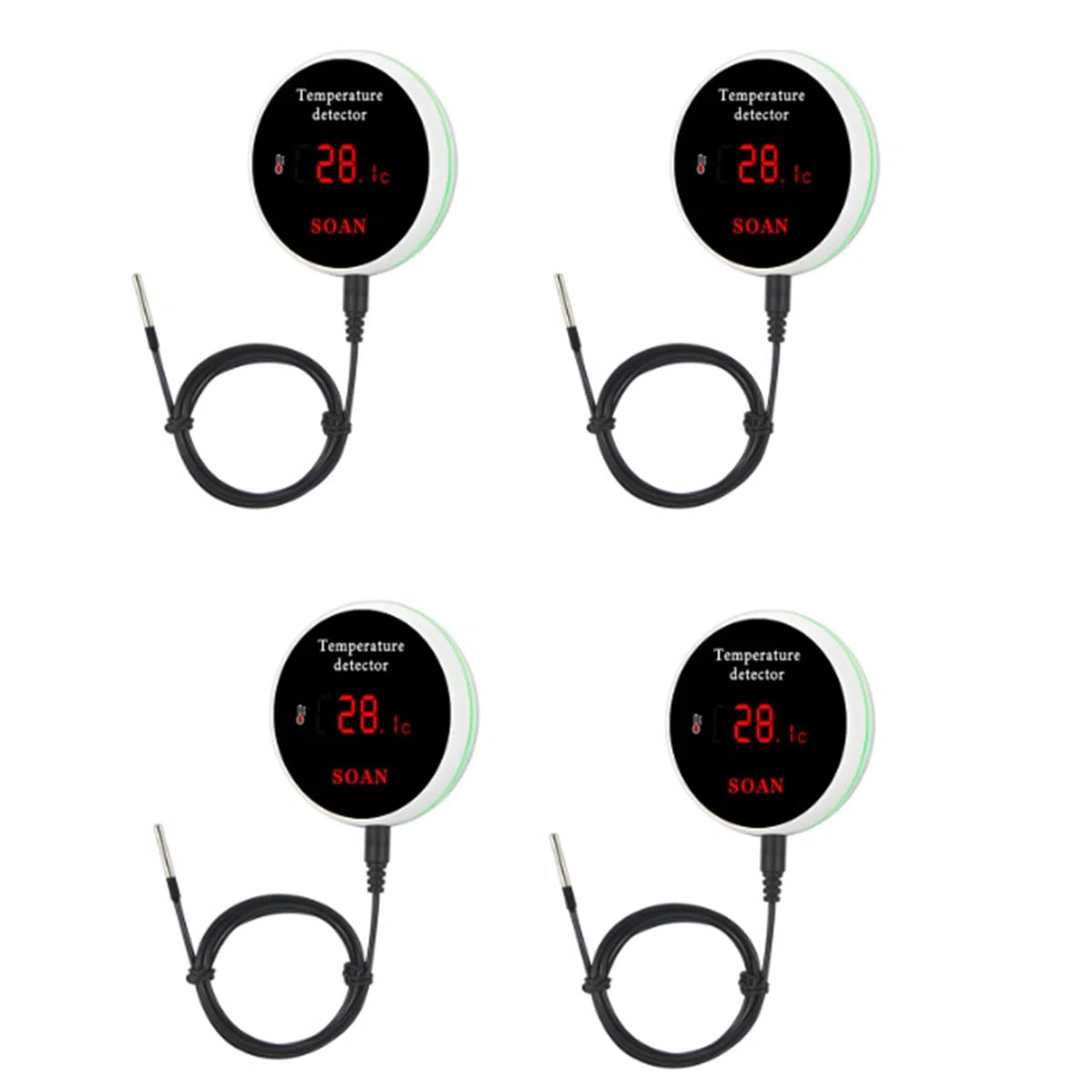 4X Tuya Maison Intelligente Wifi Capteur de TempéRature NuméRique ThermomèTre Chambre Eau Piscine Thermostat Alarme Prise Ue