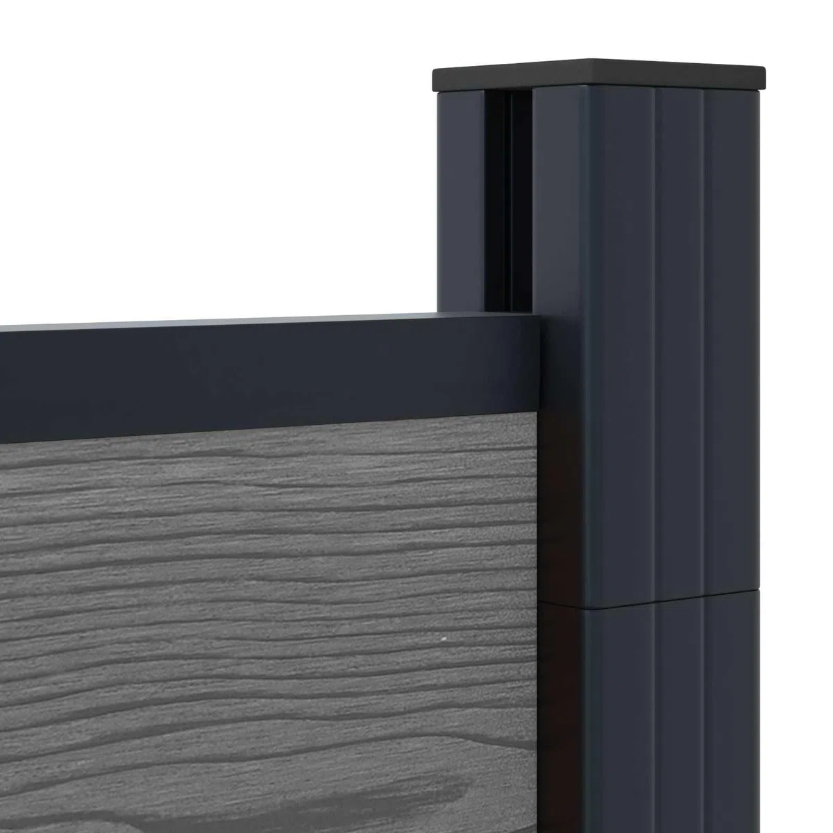 Panneau de clôture composite en WPC et aluminium gris pour jardin extérieur terrasse balcon, résistance aux intempéries, installation facile