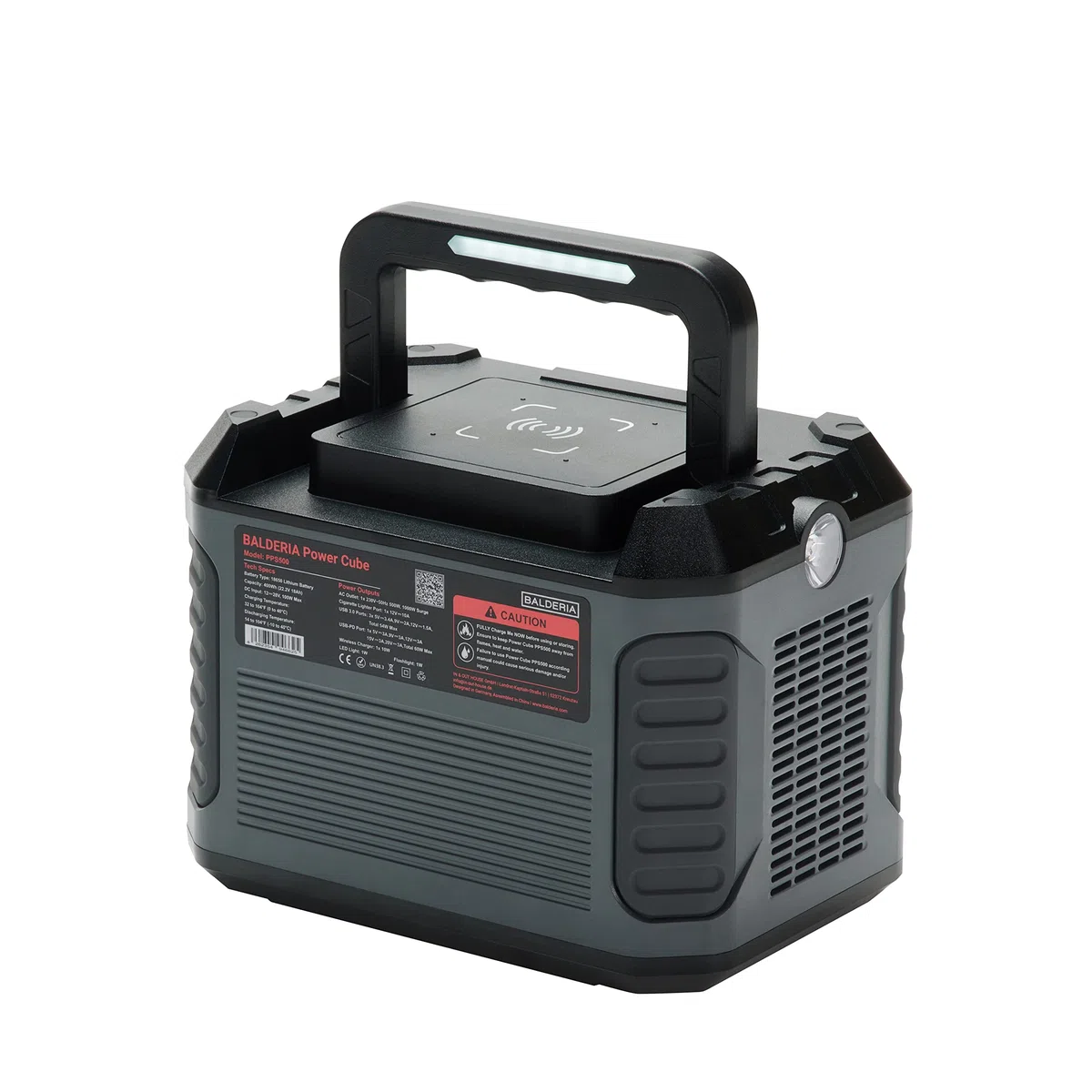 BALDERIA Power Set - Station d'alimentation 500 W Eco Edition (capacité de la batterie réduite), panneau solaire 120 W